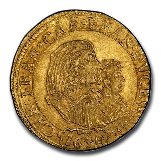 1640 Savoy Gold 4 Scudi d'Oro Carlo Emanuele II MS-64 PCGS 1640 Savoy Gold 4 Scudi d'Oro Carlo Emanuele II MS-64 PCGS